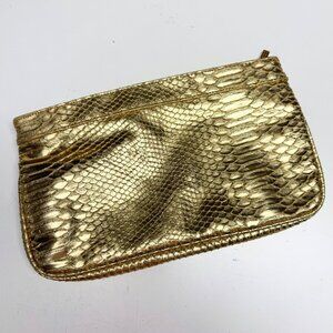 GUESS Metallic Gold Snakeskin Clutch Purse